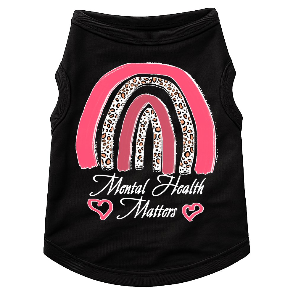 Mental Health Matters Leopard Print Rainbow Doggie Tank