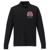 Mental Health Matters Leopard Print Rainbow Performance Long Sleeve Polo