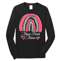 Mental Health Matters Leopard Print Rainbow Long Sleeve Shirt