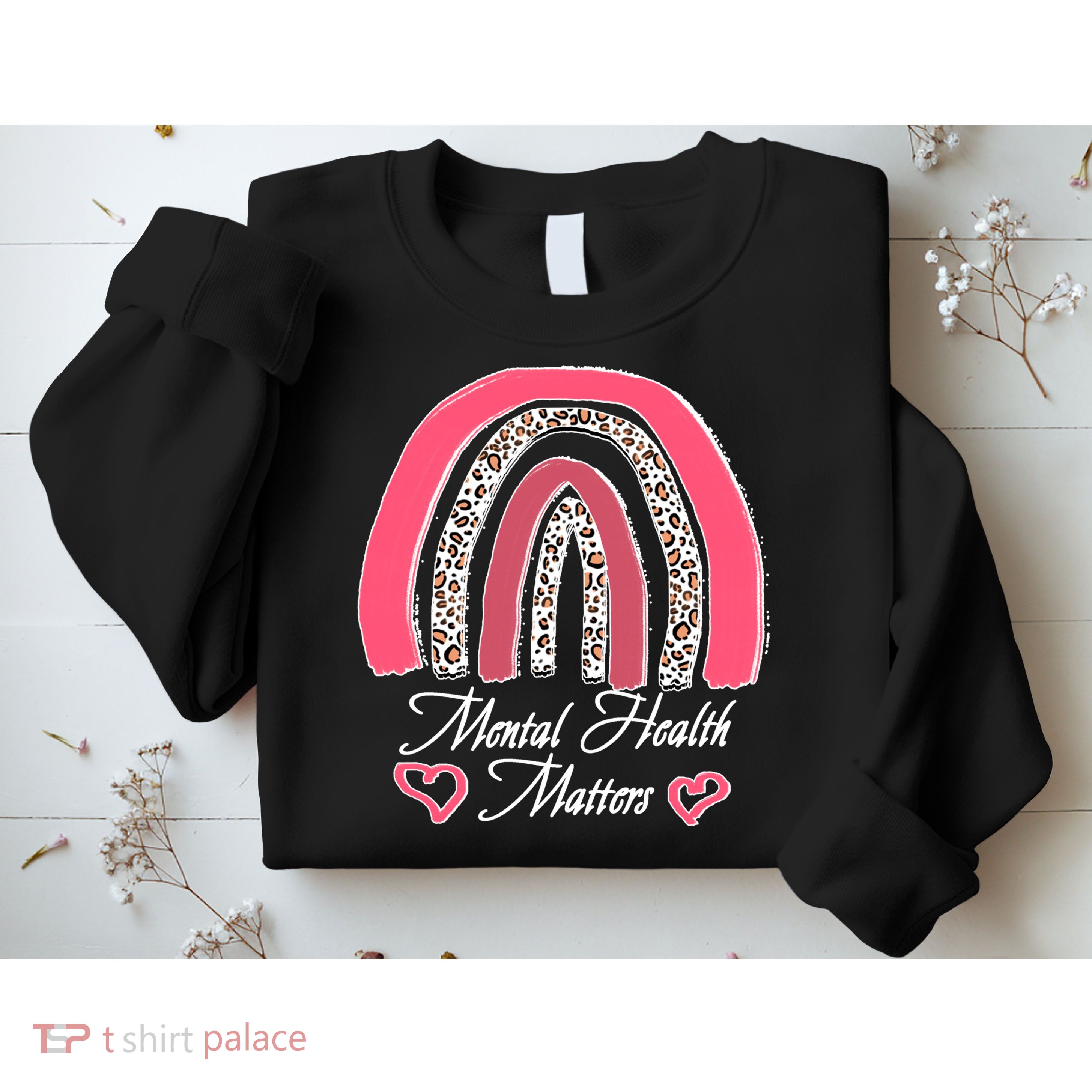 Mental Health Matters Leopard Print Rainbow Sweatshirt