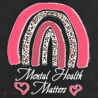 Mental Health Matters Leopard Print Rainbow 11oz C Handle Ceramic Mug
