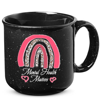 Mental Health Matters Leopard Print Rainbow 15oz Campfire Ceramic Mug