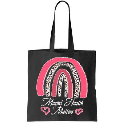Mental Health Matters Leopard Print Rainbow Bag