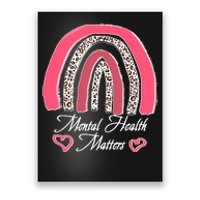 Mental Health Matters Leopard Print Rainbow Poster