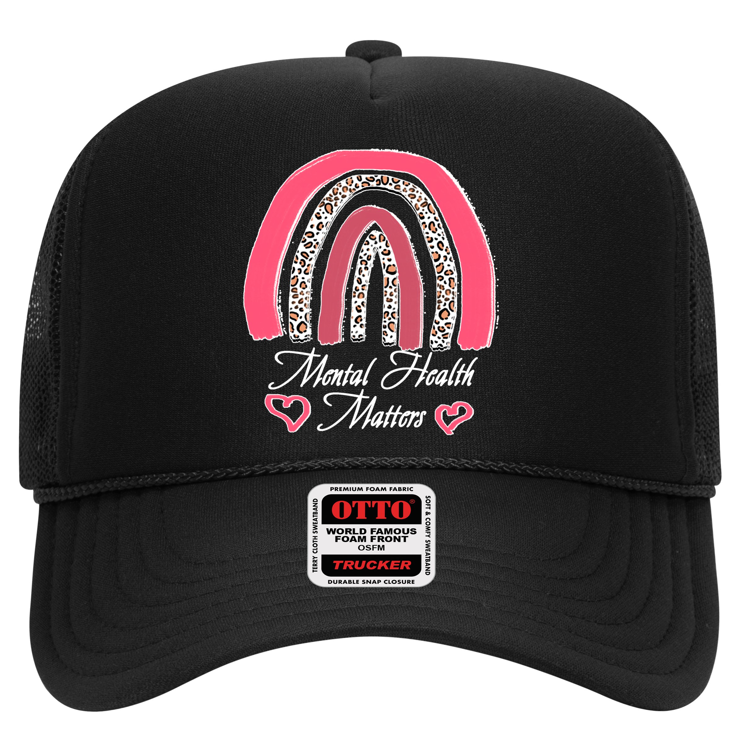 Mental Health Matters Leopard Print Rainbow Hat