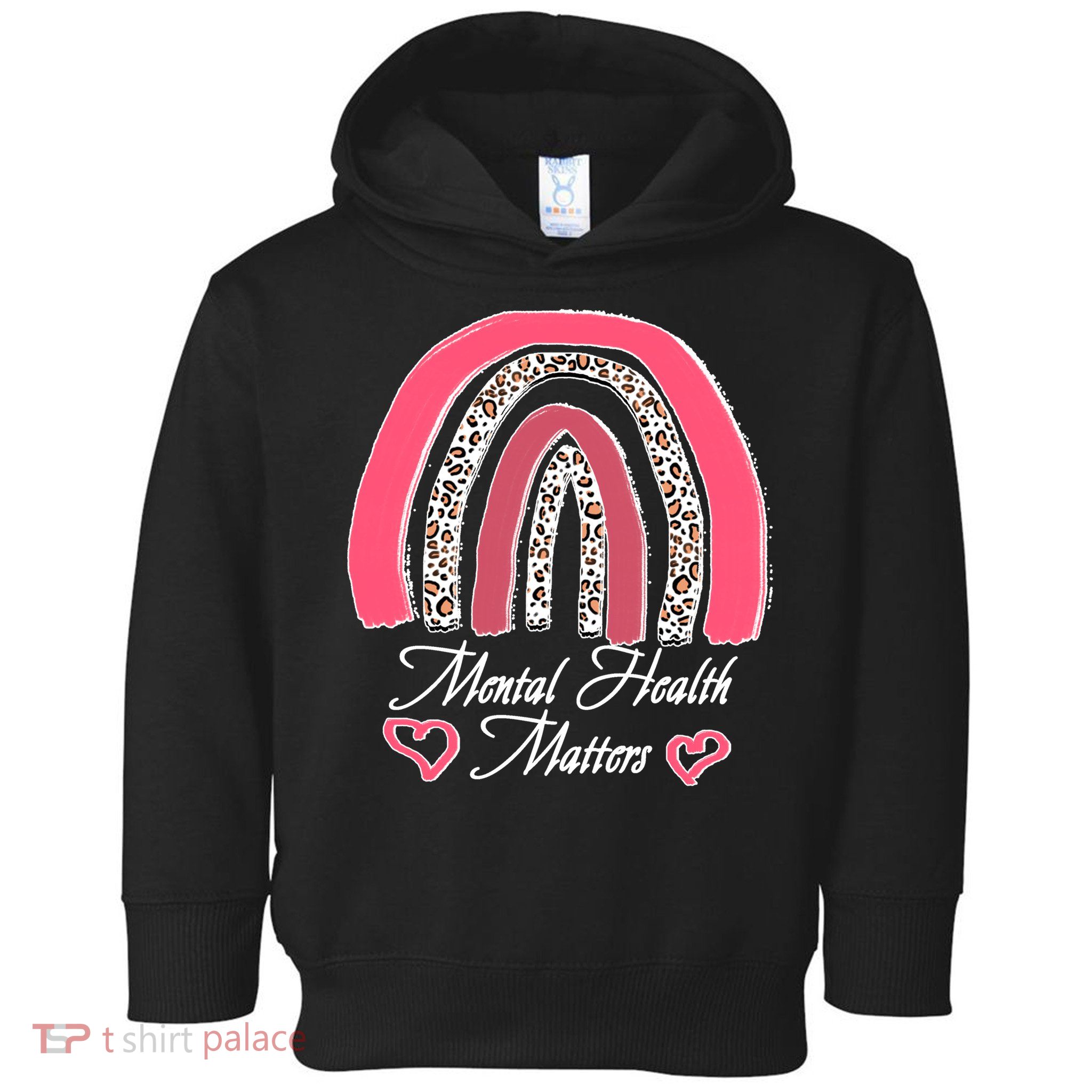 Mental Health Matters Leopard Print Rainbow Toddler Hoodie