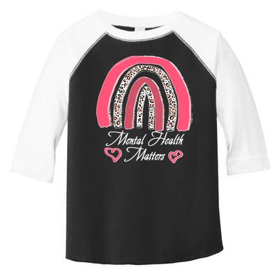 Mental Health Matters Leopard Print Rainbow Toddler Fine Jersey T-Shirt