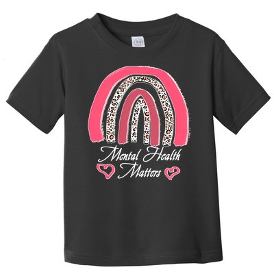 Mental Health Matters Leopard Print Rainbow Toddler T-Shirt