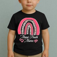 Mental Health Matters Leopard Print Rainbow Toddler T-Shirt