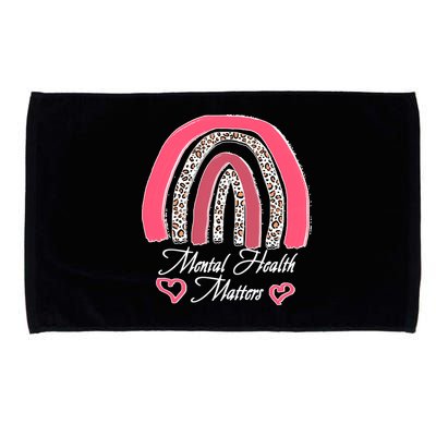 Mental Health Matters Leopard Print Rainbow Microfiber Hand Towel