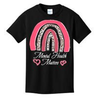 Mental Health Matters Leopard Print Rainbow Kids T-Shirt