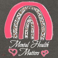 Mental Health Matters Leopard Print Rainbow Cotton Canvas Backpack