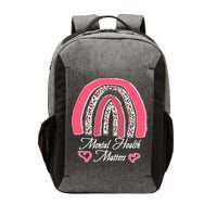 Mental Health Matters Leopard Print Rainbow Vector Backpack