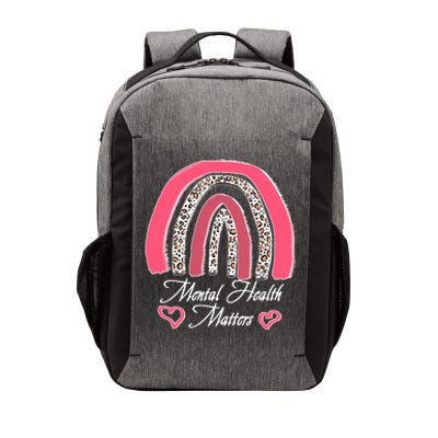 Mental Health Matters Leopard Print Rainbow Vector Backpack