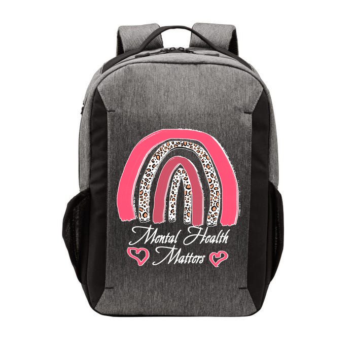 Mental Health Matters Leopard Print Rainbow Vector Backpack