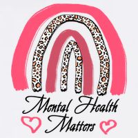 Mental Health Matters Leopard Print Rainbow Garment-Dyed Sweatshirt