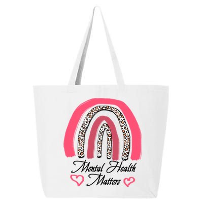 Mental Health Matters Leopard Print Rainbow 25L Jumbo Tote