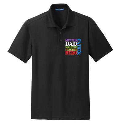 Mentor Dad Father Friend Teacher Hero Dry Zone Grid Polo