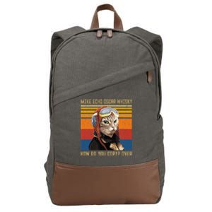 Mike Echo Oscar Whisky How Do You Copy Cotton Canvas Backpack