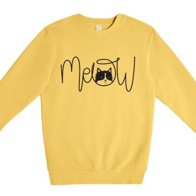 Meow Cat Calligraphy Premium Crewneck Sweatshirt