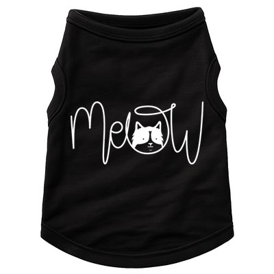 Meow Cat Calligraphy Doggie Tank