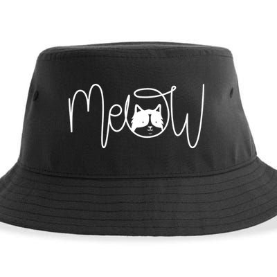 Meow Cat Calligraphy Sustainable Bucket Hat