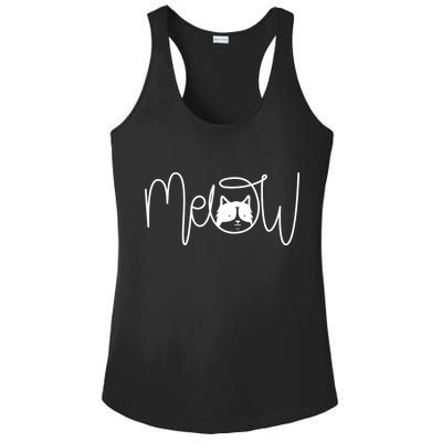 Meow Cat Calligraphy Ladies PosiCharge Competitor Racerback Tank