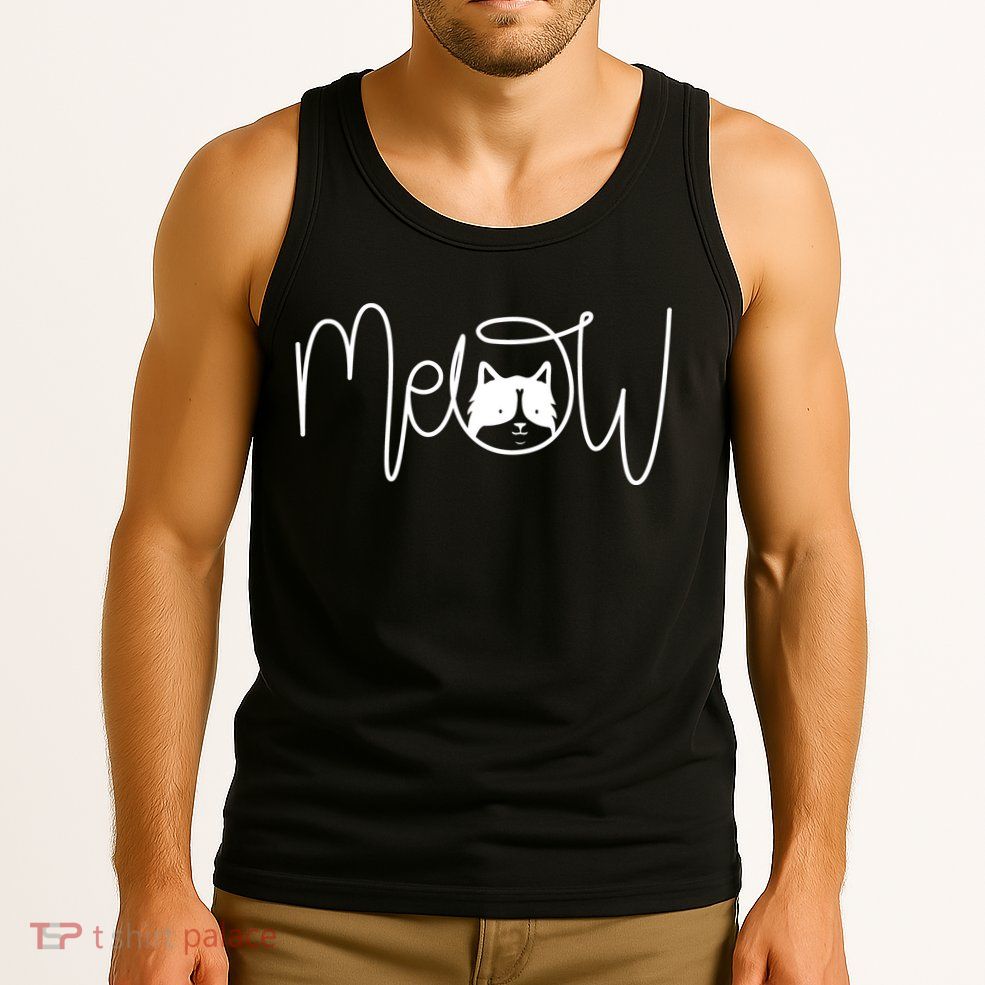 Meow Cat Calligraphy Tank Top