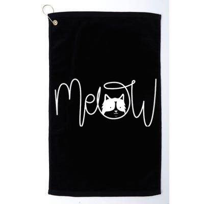 Meow Cat Calligraphy Platinum Collection Golf Towel