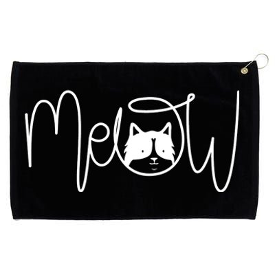 Meow Cat Calligraphy Grommeted Golf Towel