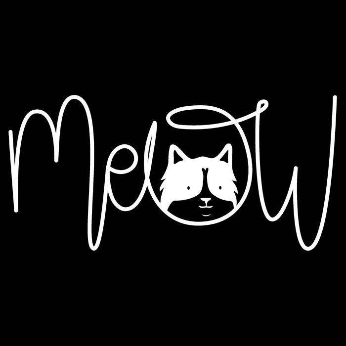 Meow Cat Calligraphy Crop Top