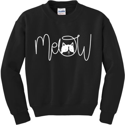 Meow Cat Calligraphy Kids Sweatshirt