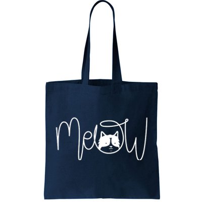 Meow Cat Calligraphy Tote Bag