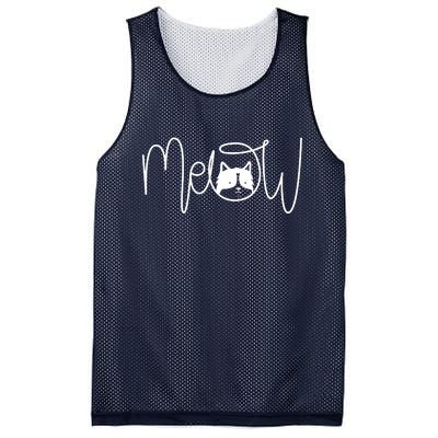 Meow Cat Calligraphy Mesh Reversible Basketball Jersey Tank