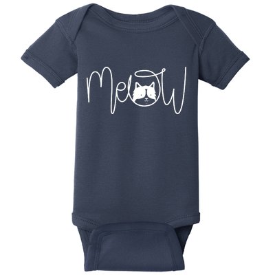 Meow Cat Calligraphy Baby Bodysuit