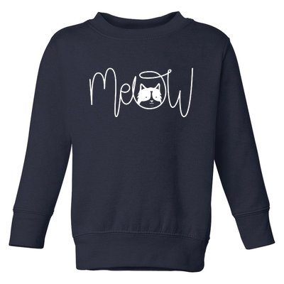 Meow Cat Calligraphy Toddler Sweatshirt