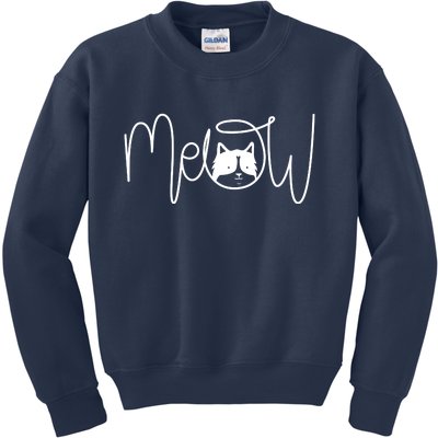 Meow Cat Calligraphy Kids Sweatshirt