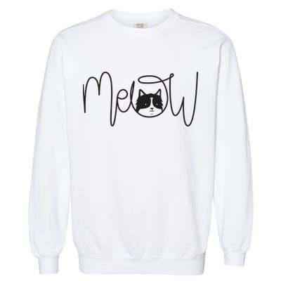 Meow Cat Calligraphy Garment-Dyed Sweatshirt