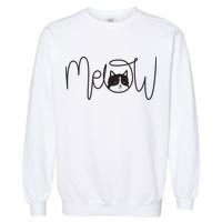 Meow Cat Calligraphy Garment-Dyed Sweatshirt