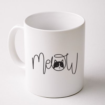 Meow Cat Calligraphy Coffee Mug