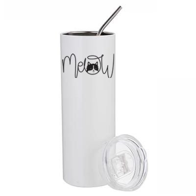 Meow Cat Calligraphy Stainless Steel Tumbler