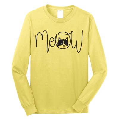 Meow Cat Calligraphy Long Sleeve Shirt