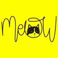 Meow Cat Calligraphy Womens T-Shirt