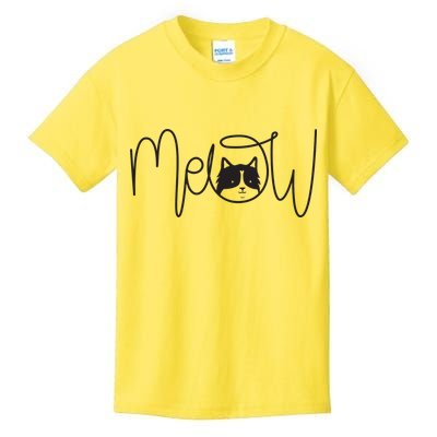 Meow Cat Calligraphy Kids T-Shirt