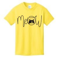 Meow Cat Calligraphy Kids T-Shirt