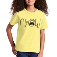 Meow Cat Calligraphy Kids T-Shirt