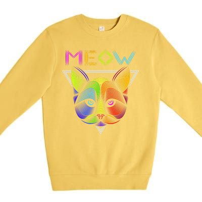 Meow Cat Neon Premium Crewneck Sweatshirt