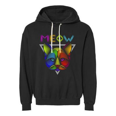 Meow Cat Neon Garment-Dyed Fleece Hoodie