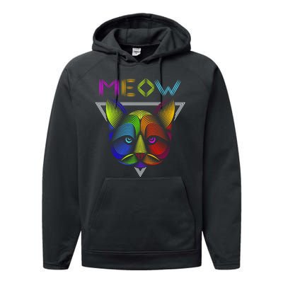 Meow Cat Neon Performance Fleece Hoodie