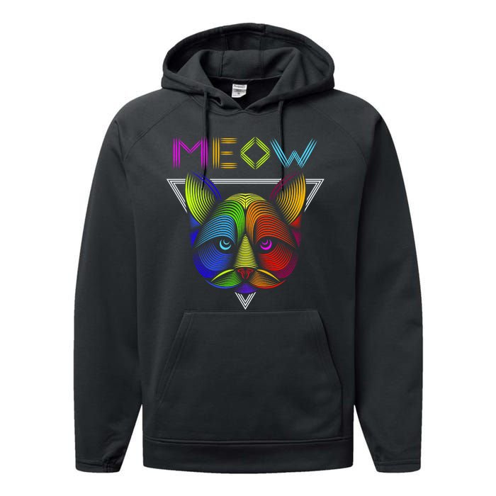 Meow Cat Neon Performance Fleece Hoodie